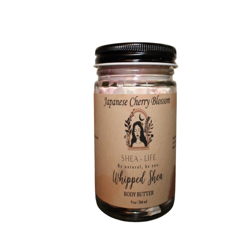 The Japanese Cherry Blossom Whipped Body Butter has the delicate floral scent of cherry blossoms and the richness of shea butter to soothe your skin.