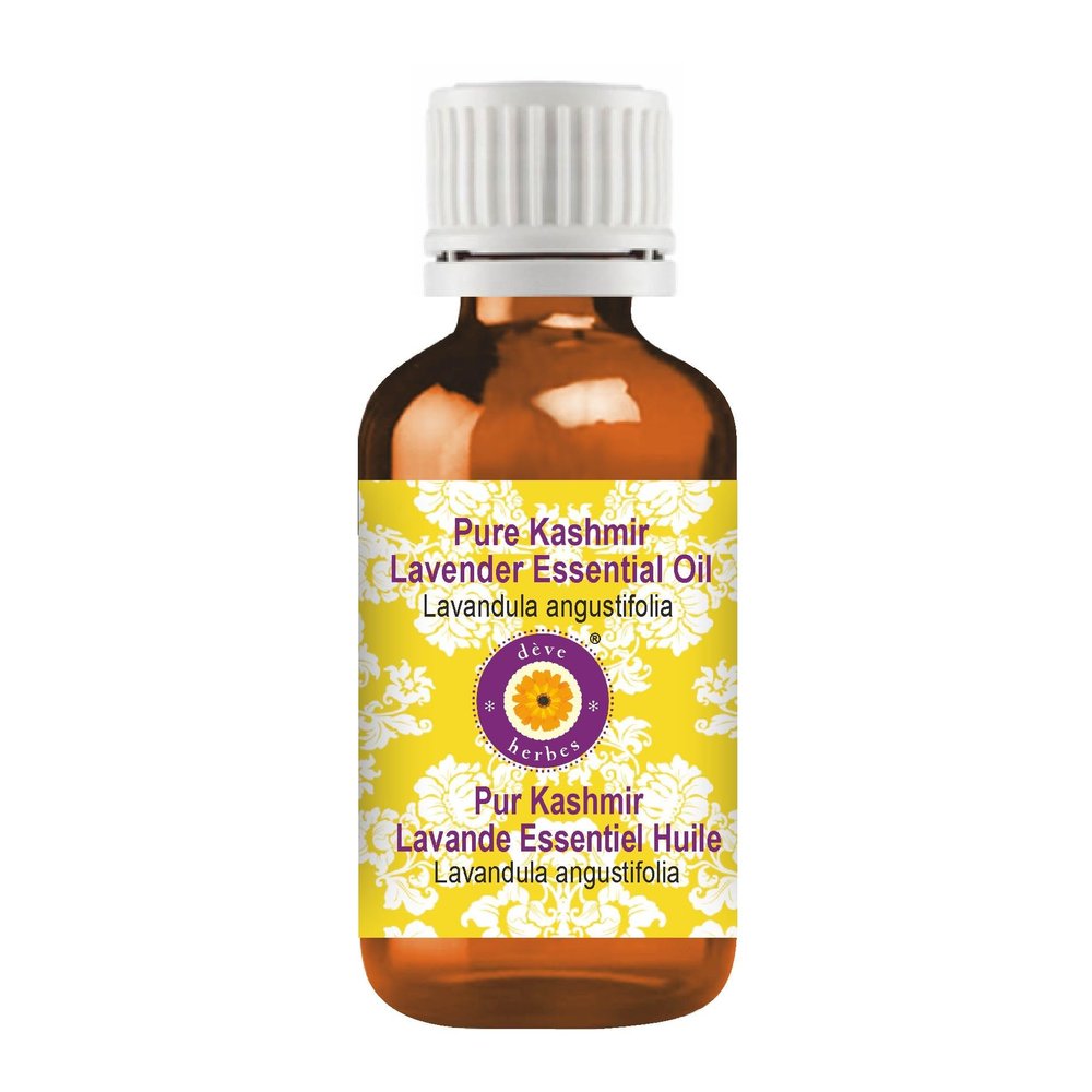 dve herbes Kashmir Lavender Essential Oil (Lavandula angustifolia) Pure | Non-Sticky | Non-Greasy | Lightweight | Men & Women | All Skin Types | Steam Distilled 5ml (0.16 oz)