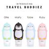 Kanga Care Travel Buddiez Penguin 3oz Refillable Silicone Leak Proof Toiletry Bottle 4 Pack set for Shampoo Conditioner Lotion Face Body Wash - Penguin Family (4 pack) Multicolored view 2