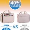 NISHEL Travel Makeup Bag Stand Up, Portable Cosmetic Organizer, Cosmetic Case for Travel-Size Toiletries, Pink view 2