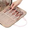 NISHEL Travel Makeup Bag Stand Up, Portable Cosmetic Organizer, Cosmetic Case for Travel-Size Toiletries, Pink view 4