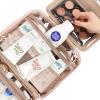 NISHEL Hanging Travel Toiletry Bag, Visible Makeup Organizer, Cosmetic Case for Journey Accessories, Bathroom Shower, Pink view 4