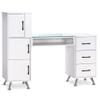 BarberPub Manicure Table, Nail Makeup Desk with Drawers, Storage Beauty Salon Workstation 2611 (White) view 1