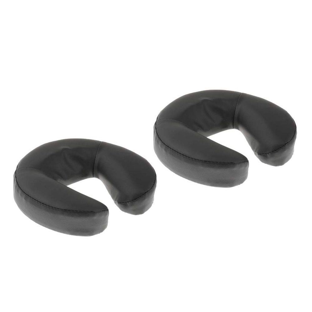 Abbraccia 2 Pieces Foam Massage Table Face Cradle Pad with Ultra-Soft PU Leather Cover - Head Rest Cushion Pillow Positions Head and Neck