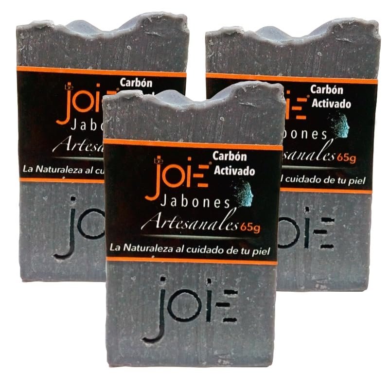 BeJoie 3 handmade Natural Vegan Soap Activated Carbon, mint,
