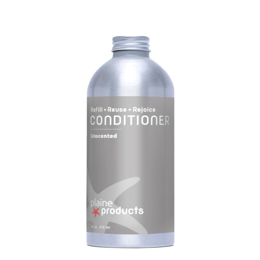 Plaine Products Eco-Friendly Conditioner - Unscented - Sulfate Free, 16 oz (Refill Bottle without Pump)