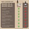 Beard Oil and Balm Set - Softer, Smoother, Moisturized Beard Care - Cedarwood Scent Gift for Men view 2