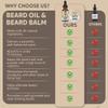 Beard Care Kit - Softer, Smoother, Moisturized Beard - Beard Oil and Balm - Gift Set (Sandalwood Bourbon) view 2