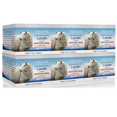 Alpine Silk Organic Lanolin Everyday Moisture Cream 100 Grams (6 PK)