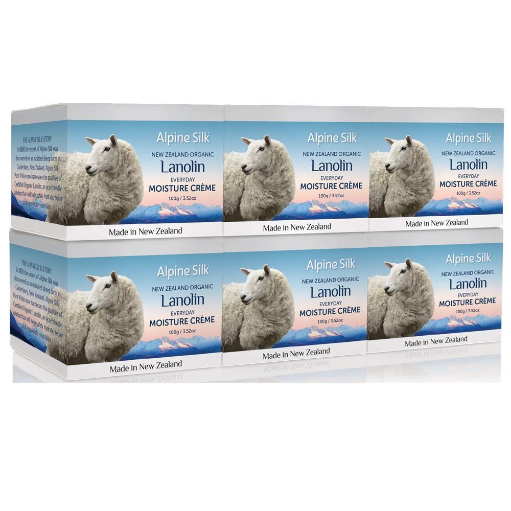 Alpine Silk Organic Lanolin Everyday Moisture Cream 100 Grams (6 PK)