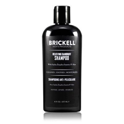 Brickell Men's Relieving Dandruff Shampoo For Men, Natural & Organic, Soothes and Eliminates Dandruff with Ziziphus Joazeiro, Aloe and Jojoba Oil (8 oz)