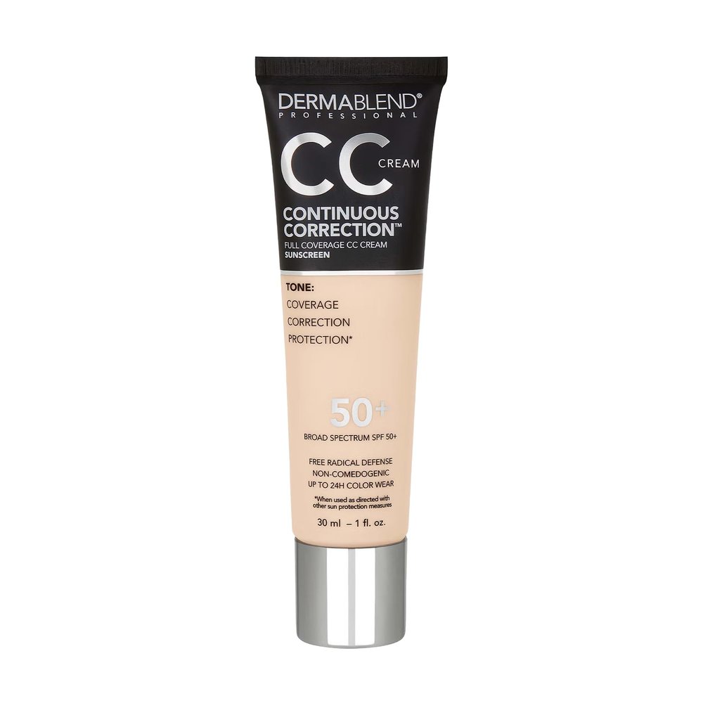 Dermablend Continuous Correction Tone-Evening CC Cream Foundation SPF 50+, Full Coverage Foundation Makeup & Color Corrector, Oil-Free, 10N FAIR 1, 1 Fl Oz (Pack of 1)