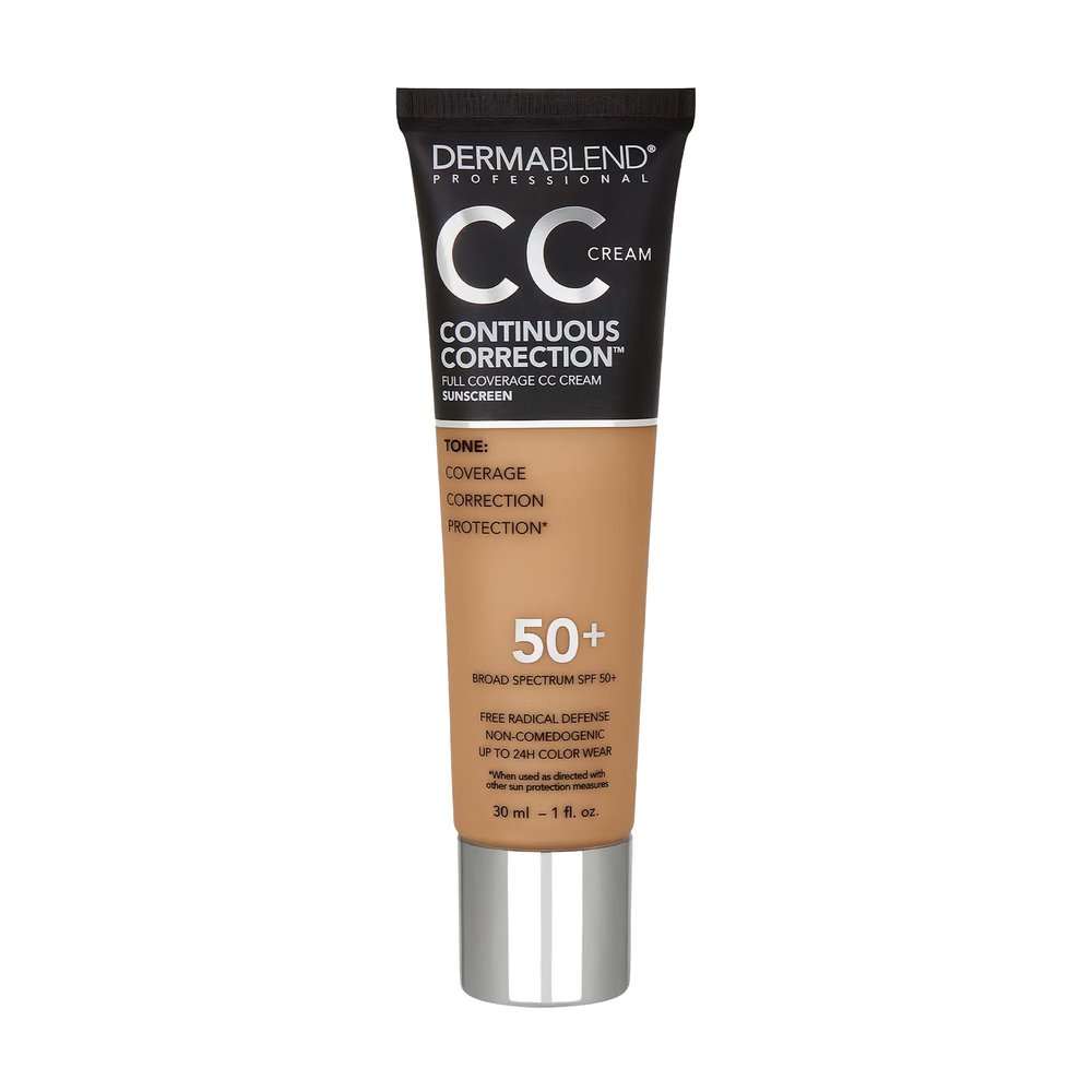 Dermablend Continuous Correction Tone-Evening CC Cream Foundation SPF 50+, Full Coverage Foundation Makeup & Color Corrector, Non-Comedogenic ,1 Fl Oz (Pack of 1)