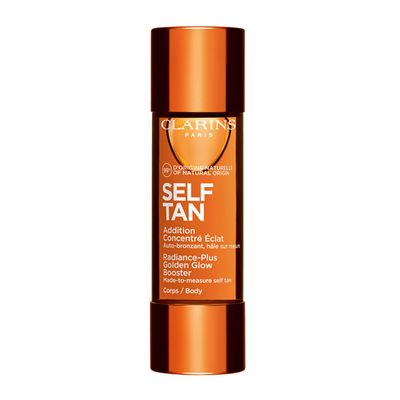 Clarins Self Tanning Body Booster | Self Tanning Drops For Body To Mix With Moisturizer | Natural, Long-Lasting, Streak-Free, Buildable Tan | Hydrates | Non-Staining | 99% Natural Ingredients | 1 Oz