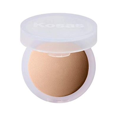 Kosas Cloud Set Face Setting Powder - Smoothing Shine Control, Soft, Sheer Translucent Makeup Finish, Portable & Long-Lasting Loose Pressed Baking Powder -Pillowy (Sheer Medium Tan)