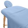 AVALON CARE Massage Table Sheets Set - 3 Pcs 100% Cotton Flannel - Fitted Sheets, Flat Sheet & Face Cover - Soft & Smooth Massage Bed Cover - Sky Blue view 1