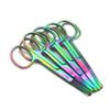 OdontoMed2011 Set of 10 Multi Titanium Color Rainbow Safety Nose Mustache Scissor 3.5" Straight & Curved Stainless Steel ODM view 2