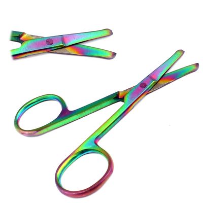 3.5 inch Rainbow Nose Scissors Mustache Scissors Nose Hair Ear Beard Trimming Eyebrow Shears, Personal Grooming Men Women Stainless Steel Multi-purpose Small Scissors