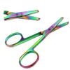 3.5 inch Rainbow Nose Scissors Mustache Scissors Nose Hair Ear Beard Trimming Eyebrow Shears, Personal Grooming Men Women Stainless Steel Multi-purpose Small Scissors view 1