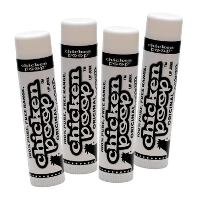 .15 oz. Chicken Poop ORIGINAL FLAVOR Lip Junk for Dry, Chapped Lips, LIP BALM PACK OF 4