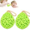 2-Piece Ultra Soft Premium Baby Bath Sponges, Sea Foam Scrubber for Newborn, Infant, Toddler, Green view 4