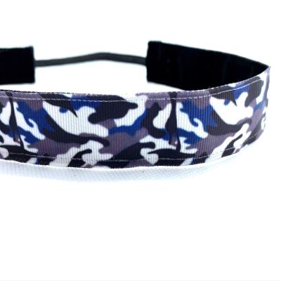 Camo headband. Nonslip camouflage sports gift. 7/8" width. Handmade in the USA.
