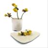 Plain White Bathroom Set, Soap Dish with Lace Texture and Toothbrush Cup, Handmade Ceramics view 2