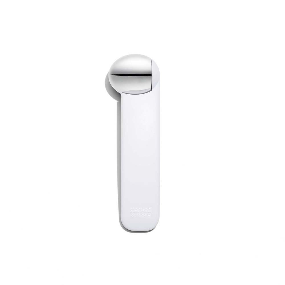 StackedSkincare Ice Roller for Face and Eyes - Stainless Steel Facial Ice Roller for Puffiness, Undereye Bags, Redness, Skin Cooling, and Lymphatic Drainage Massage - Face Roller for Women and Men
