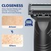 Arisson Men's Razors Set  Includes 1 Ergonomic Design Razor Handle, 4 Blade Refills, Travel Blade Cover, Shave Gel (Pink) view 3