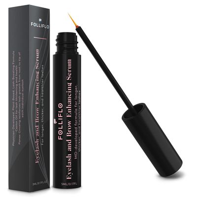 Folliflo by CELL ACCEL Eyelash & Brow Enhancing Serum with Castor Oil & Panax Ginseng - Hair Growth Formula for Longer, Thicker & Healthier Lashes - Developed by a Harvard-Trained Dermatologist