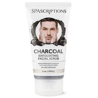 Spascriptions Charcoal Facial Cleanser Exfoliating Facial Scrub Face Wash with Natural Exfoliant- 5 Oz