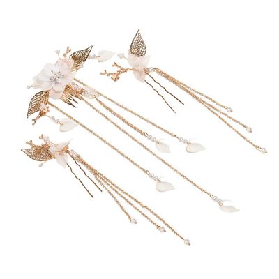 Beaupretty 3pcs Traditional Flower Tassel Hair Clips for Elegant Hairstyles Retro Hair for Weddings Parties and Daily Use Chic Accessories for Women and Girls