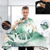 visesunny Barber Cape Tropical Flower Palm Leaf Polyester Hair Cutting Salon Cape Apron Anti-Static Haircut Water-Resistant Shaving Cloth Beard Shaving Bib Hairdressing Cape view 3