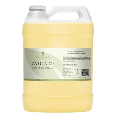 Avocado Oil - Pure, Refined, Filtered, Non-GMO, Vegan, Fair Trade, Unscented, Bulk Carrier - 128 oz / 1 Gallon - for Skin, Hair, Nails, Body & More - Hydrating, Nourishing, Moisturizing