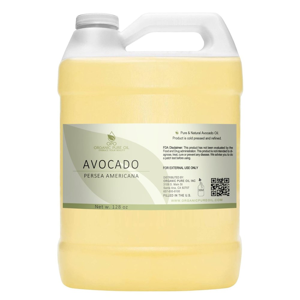 Avocado Oil - Pure, Refined, Filtered, Non-GMO, Vegan, Fair Trade, Unscented, Bulk Carrier - 128 oz / 1 Gallon - for Skin, Hair, Nails, Body & More - Hydrating, Nourishing, Moisturizing