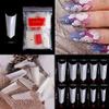 Magik Edge-Shaped Stiletto French False Fake Acrylic Nail Tips Nails(Natural,1000 Pack) view 1