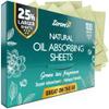 Natural Green Tea Oil Blotting Sheets for Face - 25% Larger - 100 Makeup Friendly Blotting Papers for Face - Easy Dispensing Oil Absorbing Sheets view 1
