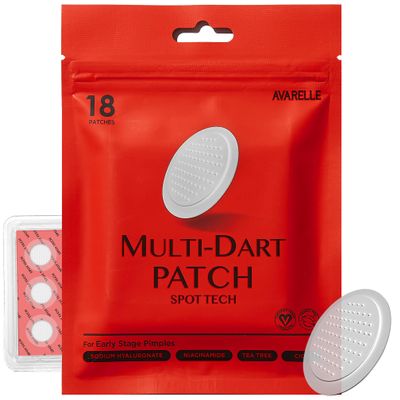 AVARELLE Multi-dart Spot Tech Microneedle Patch by | Acne Patches for Early-stage Blemish, Stubborn Deep Rooted Pimples | Facial Skin Acne Dots | Cruelty Free Certified, Carbonfree(18 CT)