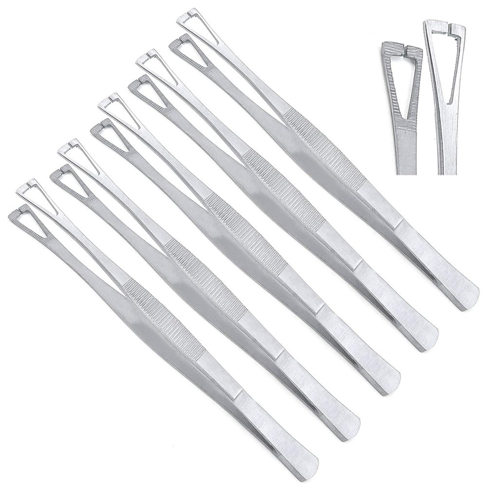 AAProTools 5 Pcs 6" Triangle Pennington Slotted Tweezer Body Piercing Tools