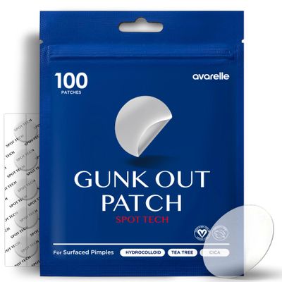 AVARELLE Gunk Out Pimple Patches for Face (100 COUNT), Blackhead & Pore Extractor Pimple Patches | FSA HSA Acne Treatment Zit Patches For Face & Hydrocolloid Cystic Acne Treatment