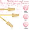 3 Pieces Tapered Barrel Carbide Nail Drill Bit, 3 Sizes Carbide Nail Drill Bit Acrylic File Cuticle, Art Tools for Gel Manicure Pedicure(XF, F, M,Gold) view 2