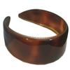 Parcelona French Extra Wide Tortoise Shell Brown Celluloid Inner Nibs Flexible Hair Headband Fashion Headband for Women Strong Hold Grip No Slip Durable Styling Girls Hair Accessories, Made in France view 1