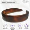Parcelona French Extra Wide Tortoise Shell Brown Celluloid Inner Nibs Flexible Hair Headband Fashion Headband for Women Strong Hold Grip No Slip Durable Styling Girls Hair Accessories, Made in France view 2