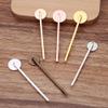 20 Pcs Hair Bobby Pins Hair Clips with Blank Round Tray Hair Pins Hairpin Cabochons Bases for DIY Crafts Silver view 4