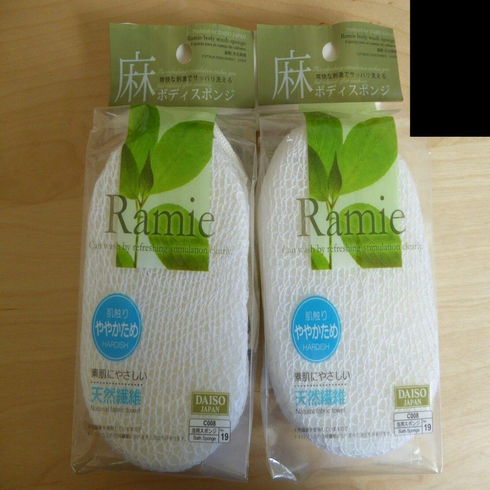 2 Pieces Japanese Ramie Body Wash Sponge
