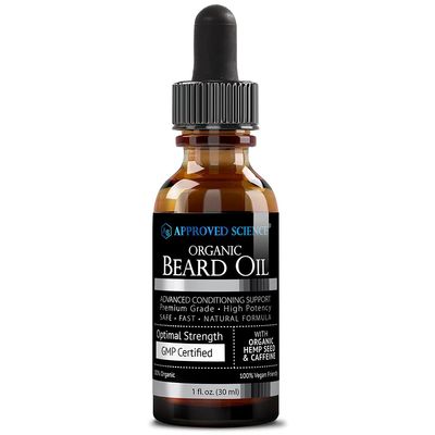 Approved Science Beard Oil - Promotes Hair Growth and Combats Dryness - With Rosemary and Plum Oils -All Organic Formula - 1 Fl. OZ.