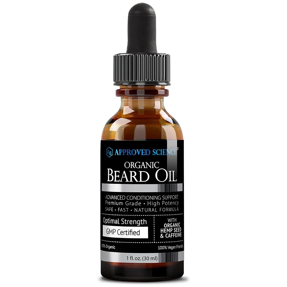 Approved Science Beard Oil - Promotes Hair Growth and Combats Dryness - With Rosemary and Plum Oils -All Organic Formula - 1 Fl. OZ.
