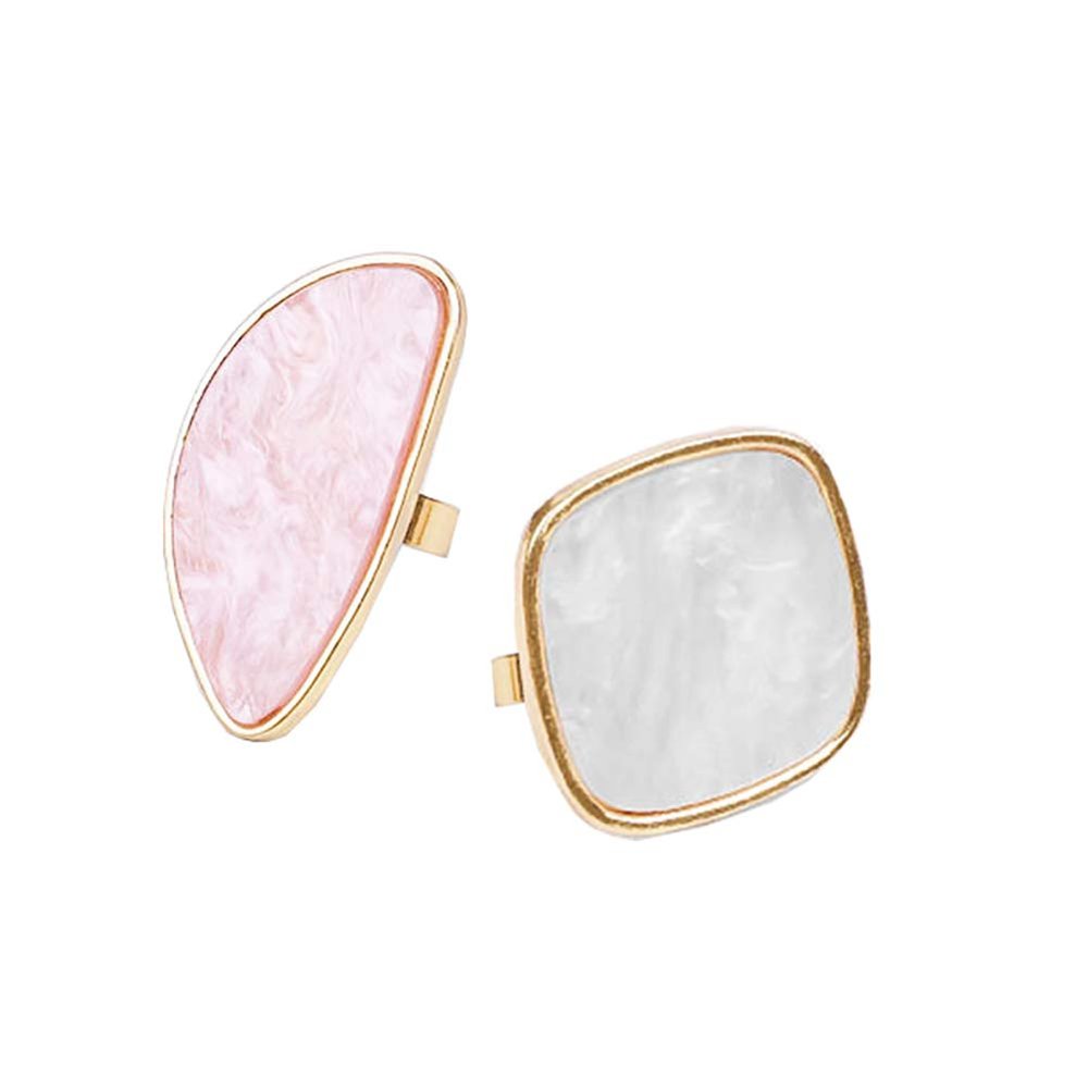 ccHuDE 2 Pcs Resin Mixing Palette with Finger Rings Eyelash Extension Glue Rings Nail Art Equipment