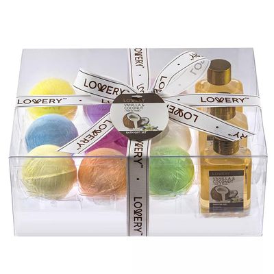 Birthday Gifts for Him. Bath Bombs Gift Set - HomeSpa Set with Vanilla Coconut Shower Gel, Shampoo, Bubble Bath & 9 Huge Bath Bombs with Shea & Coco Butter, Vitamin E - Birthday Gifts