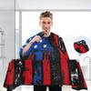 ALAZA Grunge USA American Flag Waterproof Barber Cape for Men Women Beard Shaving Bib Apron Professional Hair Cutting Cloth, 65 x 55 inch view 3